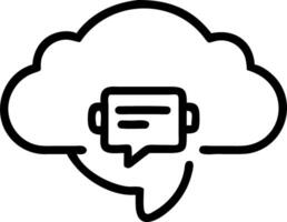 Glossy image of AI data cloud over customer support center with copy space vector