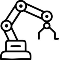 Glossy image of AI assisted manufacturing assembly line with copy space vector