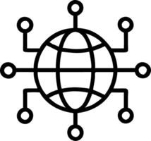 Glossy globe with network connections on plain background vector