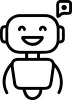 Glossy image of a robot assisting a customer with copy space vector