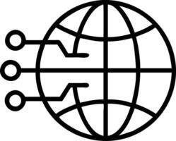 Glossy globe with digital grid and copy space on plain background vector