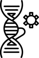 Glossy DNA strand with robotic elements on plain background vector