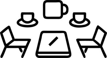 Glossy Conference Table with Notebooks and Tablets vector