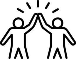 Glossy Background with Team High Five Silhouette vector