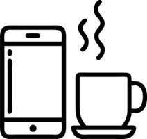 Glossy Background with Smartphone and Coffee Mug on a Table vector