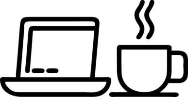 Glossy Background with Laptop Phone and Coffee Setup vector