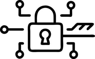Glossy background with digital lock and key hologram with copy space vector