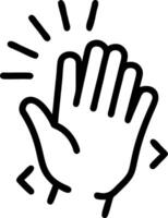 Glossy Background with Glowing High Five Icon vector