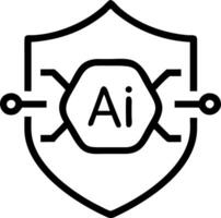 Glossy background with AI powered data shield and copy space vector