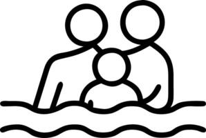 Glossy Background of Family Sitting Together Watching the Waves vector