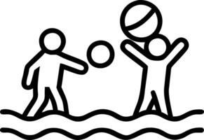 Glossy Background of Family Playing with Beach Ball Near the Water vector
