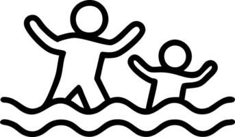 Glossy Background of Family Playing in the Surf with Splashing Waves vector