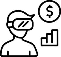 Financial analysts visualizing data in VR vector
