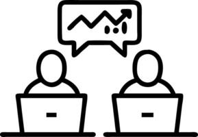Financial analysts discussing AI predictions in modern office vector