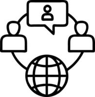 Engineers collaborating on international projects via call vector