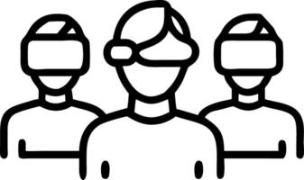 Employees attending a virtual reality workshop vector