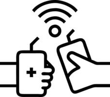 Emergency responders using smart devices during a city drill vector