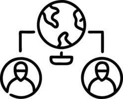 Doctors sharing patient data over secure global network vector
