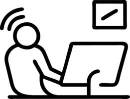 Employee using AI powered device in relaxed office environment vector