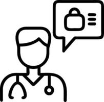 Doctor consulting with patient via telepresence robot vector