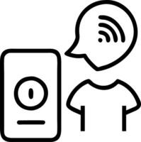 Customer using AI voice assistant for support vector