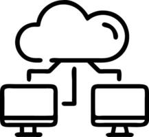 Developers using cloud based APIs on desktop computers with copy space vector