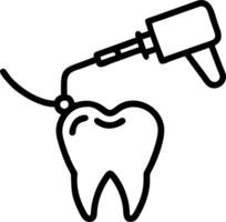 Dentist using robotic tools during dental procedure vector