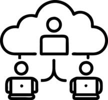 Data scientists analyzing cloud hosted big data on laptop with copy space vector