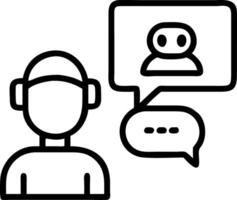 Customer service agent collaborating with AI assistant vector
