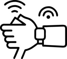 Customer receiving AI support via wearable device vector