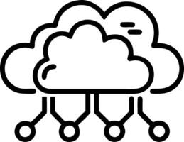 Cloud icons connected over abstract background vector