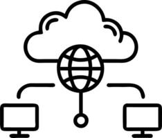 Cloud connected devices forming a global network over soft background vector