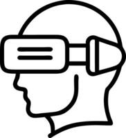 Close up of VR headset with customer service interface vector