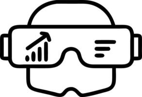 Close up of VR headset displaying marketing analytics vector