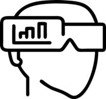 Close up of VR headset with financial charts displayed vector