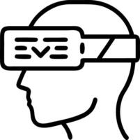 Close up of VR headset displaying code for developers vector