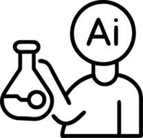Close up of tech savvy healthcare researcher using AI powered lab equipment with copy space vector