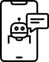 Close up of smartphone displaying AI chatbot conversation with copy space vector