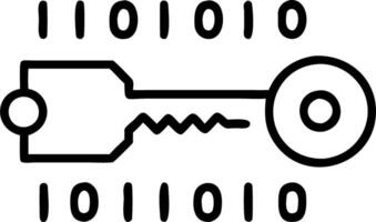 Close up of secure digital key with encrypted codes and copy space vector