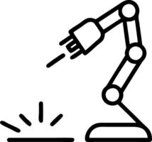 Close up of robotic surgical tools with laser precision vector