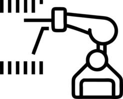 Close up of robotic laser scanning patient data barcode vector