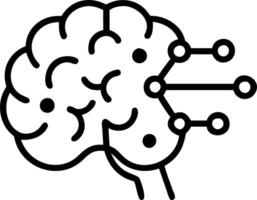 Close up of robotic brain with neural connections vector