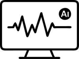Close up of robotic display showing heartbeat graph vector