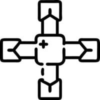 Close up of robotic components forming a medical cross vector