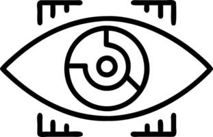Close up of robotic eye scanning medical data vector