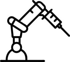 Close up of robotic arm administering injection vector
