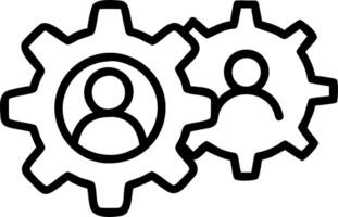 Close up of robotic and human gears interlocking vector