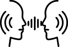 Close up of human voice represented as sound waves merging with digital signals vector