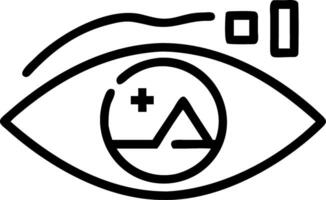Close up of nurse eye reflecting digital data with copy space vector
