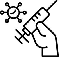 Close up of nanorobots in syringe held by scientist with copy space vector